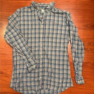 Sonoma Men's Casual Blue and Gray Plaid Shirt - XL Tall